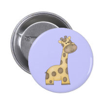 Cartoon Giraffe Pinback Button