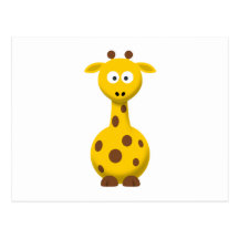 Cartoon Giraffe Post Card