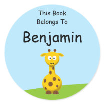 Cartoon Giraffe Round Sticker