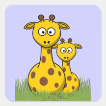 cartoon giraffes sticker