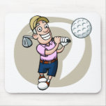 Cartoon Golfer mousepads