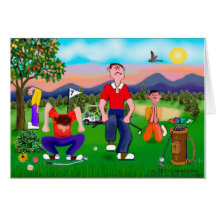 Cartoon Golfers - For the Love of Golf Cards