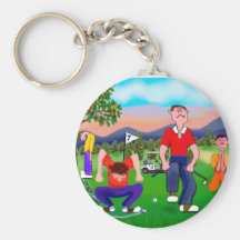 Cartoon Golfers - For the Love of Golf Key Chains