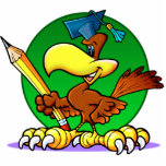 Cartoon Graduate Hawk photo sculptures