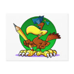 Cartoon Graduate Hawk postcards