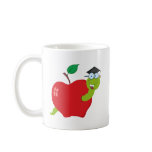 Cartoon Graduate Worm In Apple Mugs