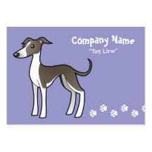 Cartoon Greyhound / Whippet / Italian Greyhound Business Card Templates