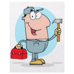 cartoon handyman construction worker character personalized flyer