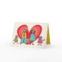 Cartoon Happy Family Invitation Announcement Card