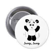 Cartoon Hip Hop Panda Bear Button