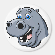 Cartoon Hippo Fridge Magnet