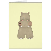 Cartoon Hippo Greeting Card