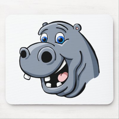 Cartoon Hippo Mouse Pad by RandomGames