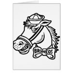 Cartoon Horse Bronc Broncos Card