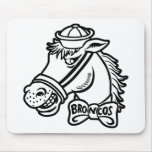 Cartoon Horse Bronc Broncos Mouse Mat