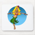 Cartoon Hula Dancer mousepads