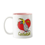 Cartoon I Love my Cockatiel Mug