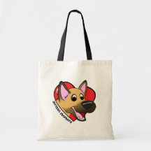 Cartoon I Love my German Shepherd Bag
