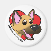 Cartoon I Love my German Shepherd Magnet
