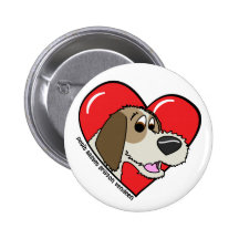 Cartoon I Love my PBGV Buttons