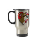 Cartoon I Love my Pit Bull Travel Mug