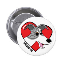 Cartoon I Love my Whippet Pin