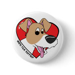 Cartoon I Love my Wire Fox Terrier buttons