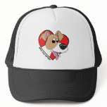 Cartoon I Love my Wire Fox Terrier hats