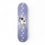 Cartoon Jack Russell Terrier skateboards