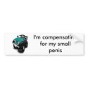 Cartoon_Jeep, Yes I'm compensating for my small... bumper stickers