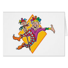 Cartoon Jester Greeting Cards