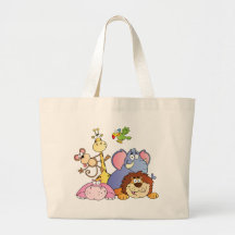 Cartoon Jungle Animals Tote Bag