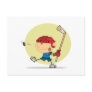 cartoon kid playing ice hockey design post card
