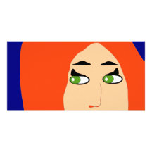 Cartoon Lady Photo Card.