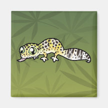 Cartoon Leopard Gecko Fridge Magnet