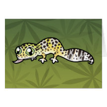 Cartoon Leopard Gecko Greeting Cards