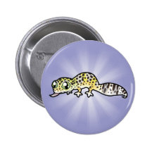 Cartoon Leopard Gecko Pinback Button
