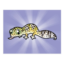 Cartoon Leopard Gecko Postcard