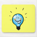 Cartoon light bulb character mousepads
