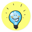 Cartoon light bulb character stickers
