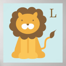 Cartoon Lion Children's Wall Art Posters