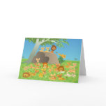 Cartoon Lion  Family greeting card