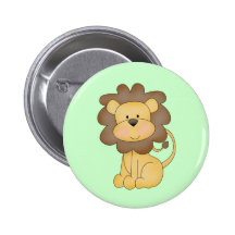 Cartoon Lion Pinback Button