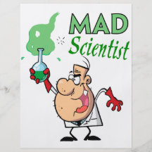 cartoon mad scientist personalised flyer