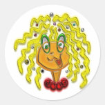 Cartoon Modern Girl Print Sticker