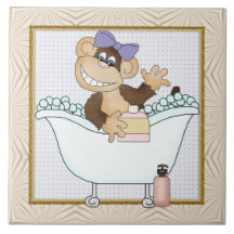 Cartoon Monkey Bathroom fun tile