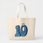 CARTOON NUMBER TEN 10 KIDS BLUES SMILING FACES FUN CANVAS BAGS