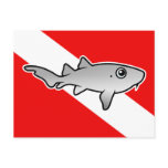 Cartoon Nurse Shark Dive Flag postcards