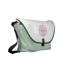 Cartoon of a cute baby, smiling. messenger bags