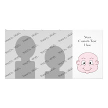 Cartoon of a cute baby, smiling. photo card